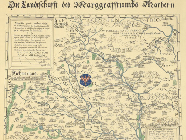 Fabriciova mapa Markrabství moravského, 2. vydání z roku 1575.